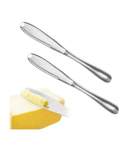 Cuchillo y esparcidor de mantequilla de acero inoxidable para mesa o cena Rebanador de mantequilla elegante - Product Image 1