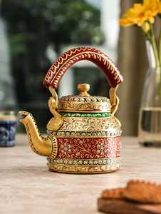 Bouilloire à thé antique fabriquée en Inde, très vendue, peinte à la main, artisanale, pour café, restaurant, cadeaux, service, bouilloire à thé indienne - Product Image 5