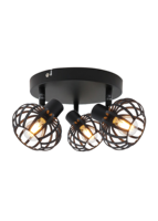 Lampes de plafond à rail en fer noir de style cage rétro à têtes multiples, support E14 réglable, projecteurs industriels pour la décoration intérieure