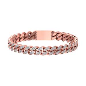 Iced Out 14Kt Gold Cuban Bracelet Opciones Amarillo Blanco y Rosa con Diamantes de Laboratorio - Product Image 4