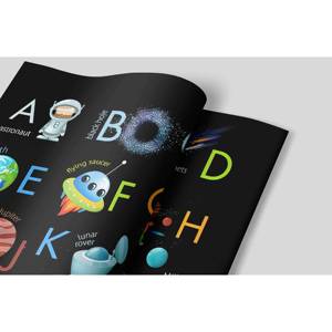 <b>Printed</b> Canvas Artwork: <b>Alphabet</b> Space Poster for Nursery Decor,ROLLED POSTER - Product Image 1