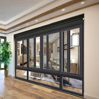 Ventana Corredera de Aluminio de Triple Vía, Resistente a Huracanes, Insonorizada y con Rotura de Puente Térmico, Doble Acristalamiento, Ventanas de Aluminio de Calidad