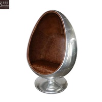 Chaise aviateur vintage de haute qualité en cuir véritable et en métal chaise de pod en aluminium d'aviation chaises de meubles Spitfire d'industrie