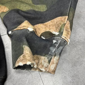 High Quality Unisex Custom Zipper <b>Camo</b> Hoodie <b>Jacket</b> Oversized Cotton Screen Print Men's Distressed Style high quality - Product Image 5