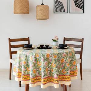 Nappe rectangulaire en coton imprimé floral indien de luxe faite à la main pour 6 personnes avec un ensemble de serviettes carrées, couleur personnalisée - Product Image 4