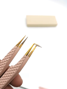 Pinzas aplicadoras de extensión de pestañas de acero inoxidable con etiqueta privada, pinzas de extensión de pestañas, juego de pinzas de 3 uds - Product Image 4