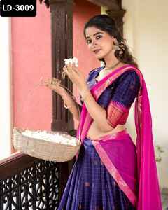 Seda de algodón de uso tradicional indio con trabajo de tejido con concepto Paithani Lehenga Choli con Dupatta elegante con precio bajo - Product Image 6