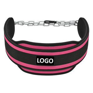 Cinturón de Neopreno de Buena Calidad con Cadena de Acero, Logotipo Personalizado, Unisex, para Gimnasio, Fitness, Ejercicio, Cinturón de Dominadas, Levantamiento de Pesas - Product Image 4