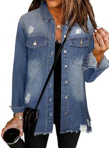 Chaqueta Vaquera de Estilo Urbano para Mujer, Cómoda y Sostenible, Chaqueta Vaquera para Mujer en Venta - Product Image 3