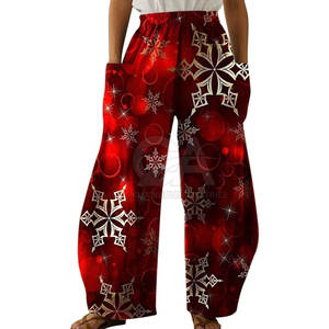 Pantalones de Mujer de Alta Calidad, Estilo Urbano, Holgados, Ropa de Moda al por Mayor, Pantalones Navideños, Pantalones de Año Nuevo para Mujer - Product Image 2