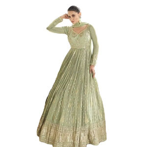 New Dhwaja Export Heavy Viscose Jacquard Gown for Women Beautiful Sequance Embroidery Work Salwar Kameez India & Pakistan - Product Image 1