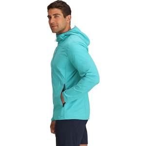 Wholesale Custom Pattern Decorated <b>Men's</b> Pullover Windbreaker <b>Jacket</b> Canvas Hoodies with Side-Zip and Pockets - Product Image 3