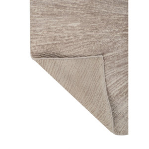 Tapis Uvenuti noué à la main en laine et soie de bambou, motif abstrait rectangulaire ivoire pour la maison, la chambre, le couloir, en viscose, modèle 5005 - Product Image 5