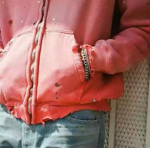 Vintage personalizado piedra ácido lavado gota hombro Zip up desgastado peso pesado 500 600 Gsm algodón Sun Faded Hoodie - Product Image 6