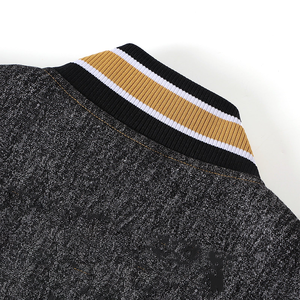 Blouson aviateur en laine noire de l'État de l'Alabama, vêtement de rue personnalisé de qualité supérieure, doublure en satin, fermeture éclair, printemps - Product Image 3