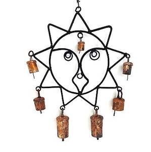 Carillon éolien en cuivre en forme d'anneau de conception antique Cloches Meilleure qualité Intérieur et extérieur Tenture murale Décoration Style moderne - Product Image 1