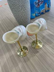 Tasse à vin en coquille d'escargot naturel fait à la main gobelet décoratif en verre de coquillage pour bar fête de mariage utilisation côtière - Product Image 4