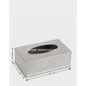 Caja de servilletas cuadrada galvanizada de primera calidad, diseño martillado, soporte de pañuelos de Metal pulido con espejo para decoración de mesa de Hotel y oficina - Product Image 5