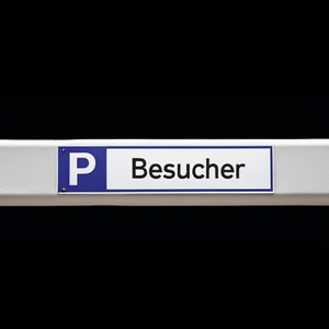 Panneaux de signalisation de parking en aluminium blanc/bleu/noir L460xH110mm pour visiteurs - Product Image 3