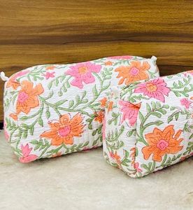 Handblock Printed Set of 3 Multipurpose <b>Storage</b> <b>Bags</b> (<b>Large</b> Medium Small) - Product Image 2