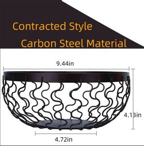 Frutero creativo de malla de alambre con estampado ondulado, Metal de hierro y utensilios de cocina, escurridor de frutas, cesta para Decoración de mesa, ocasiones de fiesta - Product Image 2