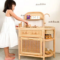 Ensemble de cuisine écologique en rotin pour enfants fait à la main au Vietnam avec des matériaux naturels à des prix abordables