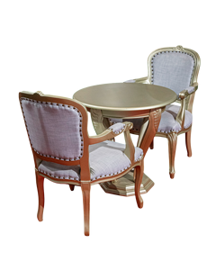 Ensemble table basse et chaise Louis en bois massif, style Mid-Century Modern, avec assise confortable et coussin, multifonctionnel et écologique pour la maison - Product Image 3