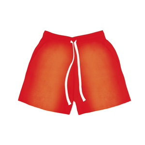 Pantalones cortos para hombre personalizados OEM Vintage Sun Dye Fade Sweat Cotton Shorts Raw Edge Puff Printing Men's Acid Wash Shorts - Product Image 1