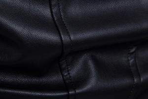 Chaqueta de cuero con armadura de motociclista de invierno con cuello levantado con patrón de letras de estilo de calle alta acolchado de goma - Product Image 6