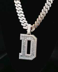 Customized 'D' Initial Hip Hop Pendant Moissanite Round & Emerald Cut Diamond Totally Iced Out for Parties Weddings Gifts - Product Image 3