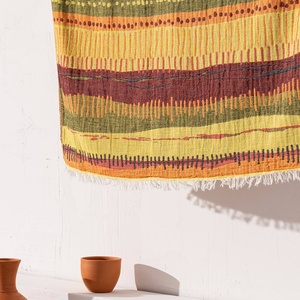 Toalla de Playa Turca Étnica Jacquard Amarilla y Verde - Product Image 5