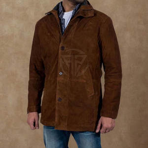 Gabardina de Hombre de Primera Calidad, Cuero de Gamuza Ecológico, Ligera, con Textura Pulida y Ajuste Cómodo - Product Image 2