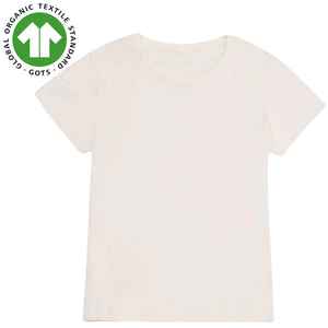 Camiseta con mangas raglán de algodón orgánico para mujer-Natural sin teñir, jersey de 4,3 oz, mangas recortadas, ajuste relajado, suave y transpirable - Product Image 1