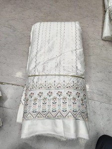 Tela de satén de Malai de alta calidad, Dobby de punto, bordado pesado, trabajo de lentejuelas para boda, uso textil para el hogar, precio de fábrica disponible - Product Image 2