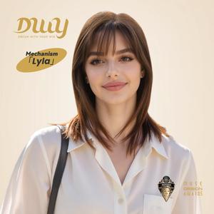 Perruque Lyla-DWY MiraScalp de 16 pouces, mi-longue, lisse, brune, dégradée, avec dentelle transparente, longueur étirée de 24 pouces, longue et bouclée pour femmes - Product Image 4