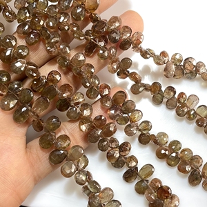 Cuentas Briolette con forma de pera facetada andalucita, cuentas al por mayor de calidad fina para joyería - Product Image 2