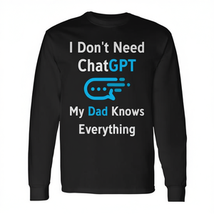 Camiseta de manga larga para el Día del Padre 'No necesito ChatGPT, mi papá sabe todo' - Camisetas promocionales - Product Image 2