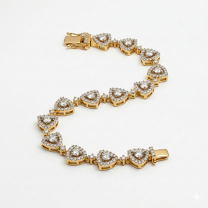 Bracelet de mode en moissanite taille ronde, élégant, en argent sterling - Product Image 1