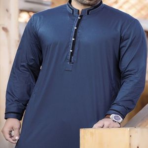Fabricación de algodón de alta calidad musulmán manga larga hombres Shalwar Kameez precio al por mayor transpirable nueva moda logotipo personalizado sólido - Product Image 2