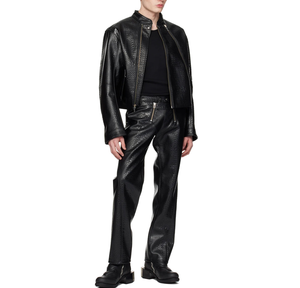 Chaqueta de cuero personalizada de diseñador para colecciones de marca Chaqueta universitaria de cuero genuino hecha a mano - Product Image 2