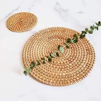 Napperon en rotin tissé marron naturel d'usine du Vietnam Table à manger accessoire de décoration de mariage tapis de séchage de cuisine encastré