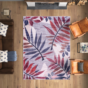พรมปูพื้นลายดอกไม้สีเบจสไตล์โมเดิร์น ซักได้ รุ่น 3001 จาก Depot Home - Product Image 1
