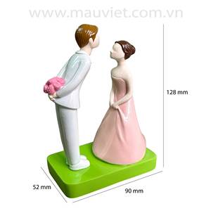 Statue en polyrésine pour la décoration de la maison-Couple des mariés Dip romantique Dancing Bride and Groom Figurines personnalisables de bonne qualité - Product Image 3