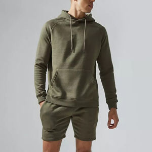 Conjunto de Sudadera con Capucha Corta de Invierno para Hombre de Alta Calidad, Logotipo Personalizado, Nuevo Diseño Informal de Dos Piezas, Color Sólido Transpirable, Colores y Tallas Personalizadas - Product Image 3