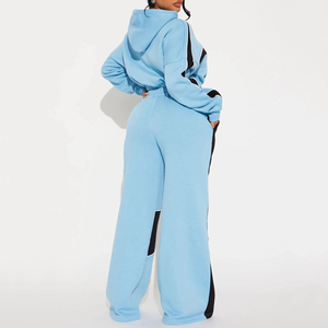 Survêtement en molleton léger pour femme, 100% coton respirant, fermeture éclair intégrale, taille plus, style streetwear ample, chaud pour l'hiver - Product Image 6