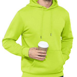 เสื้อมีฮู้ดผ้าฝ้ายสีเขียวนีออนมีฮู้ดขนแกะแบบเต็มตัวออกแบบได้ตามต้องการทุกฤดูสำหรับผู้ชาย - Product Image 1