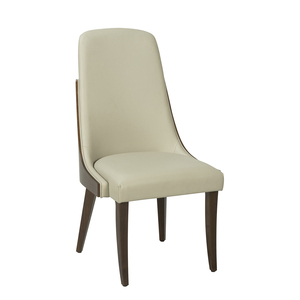 Chaise de salle à manger rembourrée de luxe avec dos en contreplaqué, pieds en bois massif et assise en cuir personnalisable pour les projets d'accueil - Product Image 2