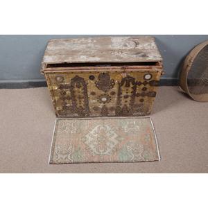 1.3x2.6 ft Turkish Rug, Rug, <b>Brown</b> Ikat Rug <b>Wool</b> - Product Image 2