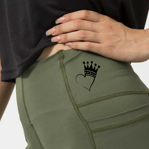 Haute qualité personnalisé solide femmes Yoga Leggings nouveau Design élastique taille haute respirant Spandex/Polyester pantalon - Product Image 3