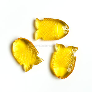 Cuarzo Limón Natural en Forma de Pez, Piedras Preciosas de Cuarzo, Cuentas Sueltas para la Fabricación de Joyas, Dijes Tallados a Mano, 30x20mm, a Granel - Product Image 1